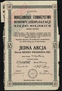 1 akcja na 625 złotych 1925, Warszawa, numeracja