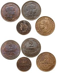 Francja, zestaw 4 monet francuskich, 1896–1920