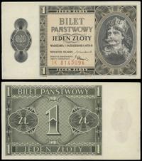 1 złoty 1.10.1938, seria IK, numeracja 8145096, 