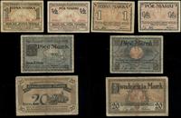 zestaw 4 bonów 1920, nominały: 1/2 marki, 1 mark
