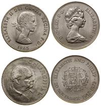 Wielka Brytania, zestaw: korona (5 szylingów) 1965 i 25 pensów 1972