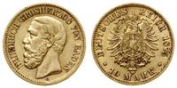 10 marek 1875 G, Karlsruhe, złoto, 3.93 g, AKS 1