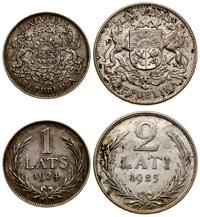 lot 2 monet, Londyn, 1 łat 1924 oraz 2 łaty 1925