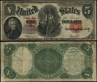 5 dolarów 1907, seria K51206635, czerwona pieczę