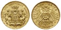 20 marek 1895 J, Hamburg, złoto, 7.96 g, bardzo 