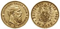 20 marek 1888 A, Berlin, złoto, 7.94 g, uszkodze