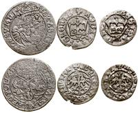 lot 3 monet, Kraków, 2 x półgrosz koronny, bez d