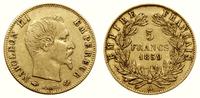 5 franków 1859 A, Paryż, złoto 1.61 g, Fr. 578a,