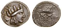 denar 84 pne, Rzym, Aw: Głowa Cybele w koronie m