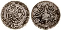 8 reali 1896 oM, Meksyk, kontrmarki na monecie, 
