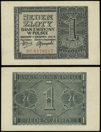 1 złoty 1.08.1941, seria BC, numeracja 6176217, 