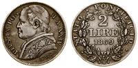 Watykan (Państwo Kościelne), 2 liry, 1869 R