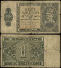 1 złoty 1.10.1938, seria B, numeracja 1147399, z