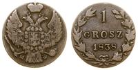 1 grosz 1838, Warszawa, duże cyfry daty, Bitkin 