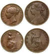 Wielka Brytania, zestaw: 1/2 pensa 1853 i 1 pens 1875