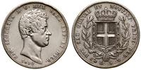 5 lirów 1832, Genua, na rewersie znak mennicy "k