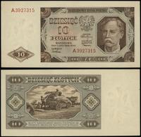 10 złotych 1.07.1948, seria A, numeracja 3927315