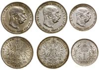 Austria, zestaw: 2 x 2 korony (1912, 1913) i 1 x 1 korona 1913