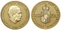 Liechtenstein, zestaw 50 i 10 franków, 1988