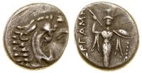 diobol 310–284 pne, Aw: Głowa Heraklesa nakryta 