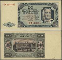 20 złotych 1.07.1948, seria EM, numeracja 338289