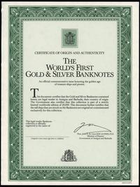 Antigua i Barbuda, pierwsze na świecie złoto-srebrne banknoty, 1981