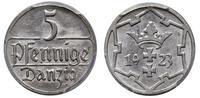 5 fenigów 1923, Berlin, herb Gdańska, pięknie za