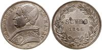 scudo  1846 R, Rzym, srebro, 26.89 g, ładna paty