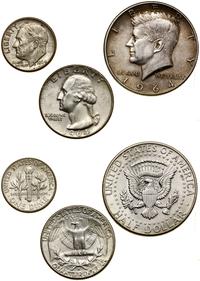 Stany Zjednoczone Ameryki (USA), zestaw 3 monet, 1964 D
