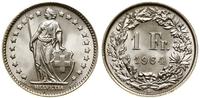 1 frank 1964 B, Berno, srebro próby 835, 5 g, KM