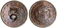 żeton ok. 1850 (?), 1 cent 1830 z nabitymi liter