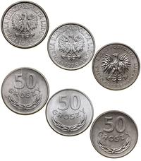 zestaw: 3 x 50 groszy 1965, 1978, 1986, Warszawa