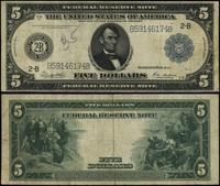5 dolarów 1914, seria B 59146174 B, niebieska pi
