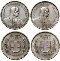 lot 2 x 5 franków 1966 B, 1969 B, Berno, srebro 