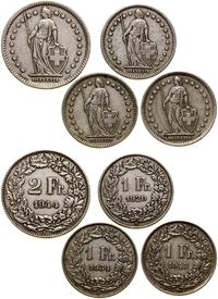 Szwajcaria, zestaw 4 monet, 1920–1944