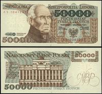 50.000 złotych 1.12.1989, seria AS, numeracja 10