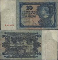 10 złotych 2.01.1928, seria K ★, numeracja 48567