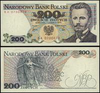 200 złotych 1.06.1979, seria BA, numeracja 07008