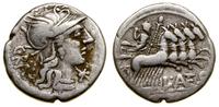 denar 136 pne, Rzym, Aw: Głowa Romy w hełmie w p