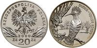 20 złotych 2000, Warszawa, Dudek - Upupa epops, 
