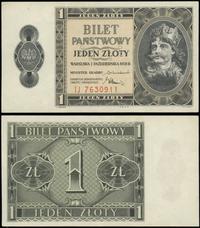 1 złoty 1.10.1938, seria IJ, numeracja 7630911, 