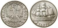 2 złote 1936, Warszawa, Żaglowiec, ładne, Parchi
