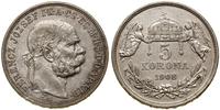 5 koron 1908 KB, Kremnica, rysy na szyi władcy, 