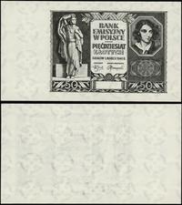 czarnodruk strony przedniej banknotu 50 złotych 
