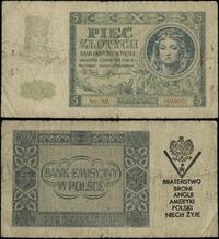 5 złotych 1.08.1941, seria AB, numeracja 1639902