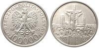 100.000 złotych 1990, Solidarność, srebro, na aw