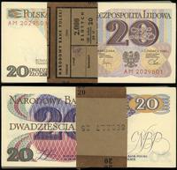 Polska, paczka 100 sztuk x 20 złotych z banderolą NBP, 1.06.1982