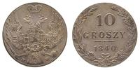 10 groszy 1840, Warszawa, bardzo ładne, patyna, 