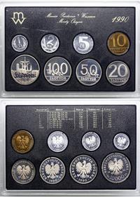 Polska, zestaw rocznikowy monet obiegowych - prooflike, 1990