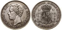 5 peset 1871 SDM, Madryt, srebro próby 900, 25 g